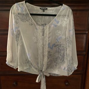 Express: Sweet litttle sheer 3/4 sleeve top